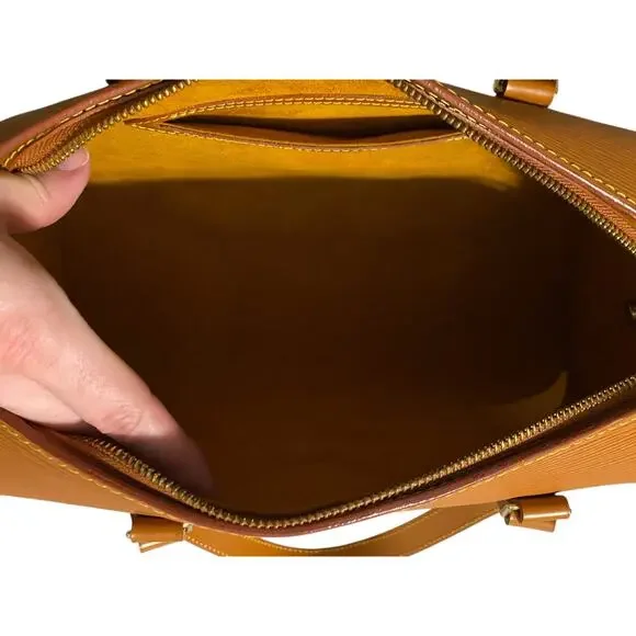 Louis Vuitton Epi Leather Soufflot Bag Cipango Golden Brown East West Vintage - Picture 10 of 16